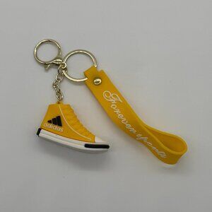 Yellow Adidas Sneaker Keychain – Fun Silicone Backpack Charm